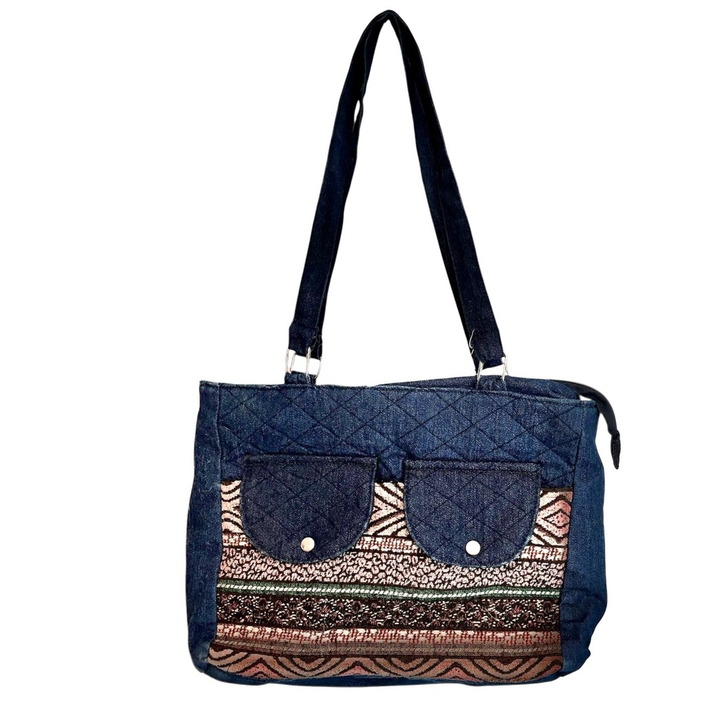 CANYON SKY Aztec Denim Crossbody Bag